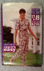 6256 BUTTERICK SO EASY LOOSE SHORT SLEEVE TOP, PANTS PATTERN XS-XL 6-22